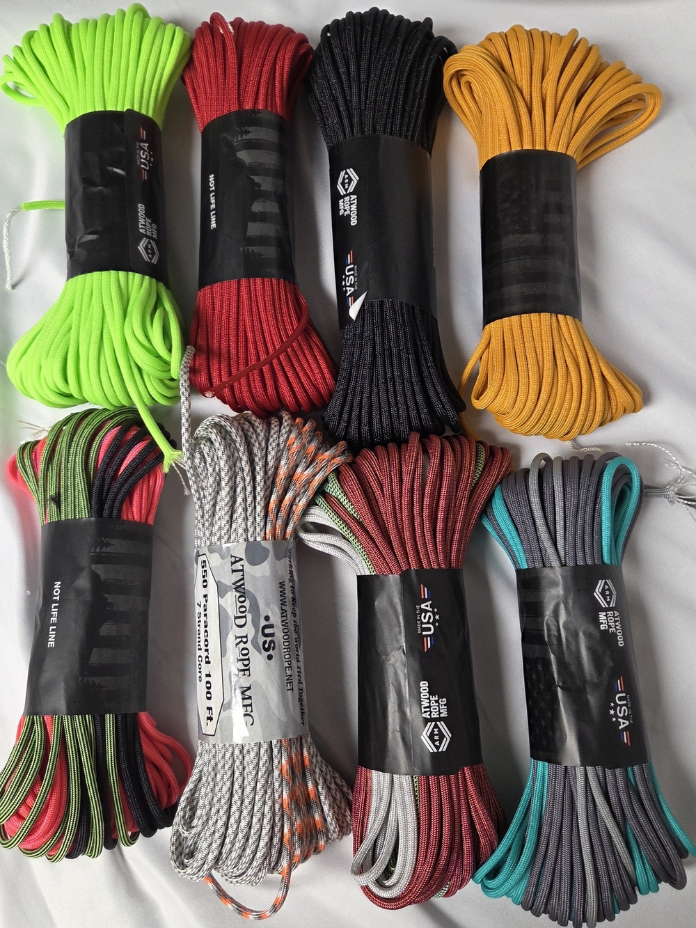 Atwood Paracord Bundle 550 Cord Assorted Colors X8